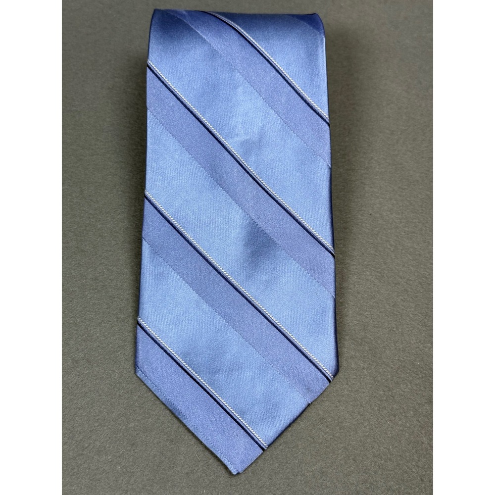 Tommy Hilfiger Mens Necktie Striped Blue Navy Silk Blend Formal Business Tie